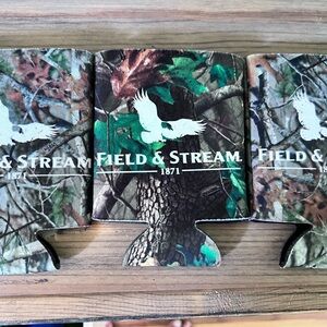 Set of 3 NEW Field & Stream Camouflage Can Holders Drinks Cozies RealTree NEW